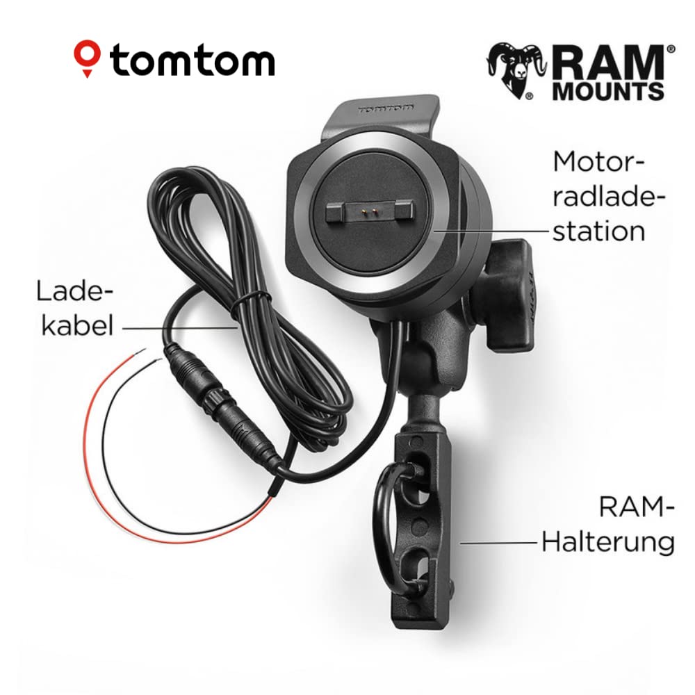 Tomtom Motorrad Navi Rider 550-4,3 Zoll, kurvige und bergige Strecken, Karten-Updates Welt, Stauvermeidung Dank Traffic, Halterung, Updates über Wi-Fi (generalüberholt)