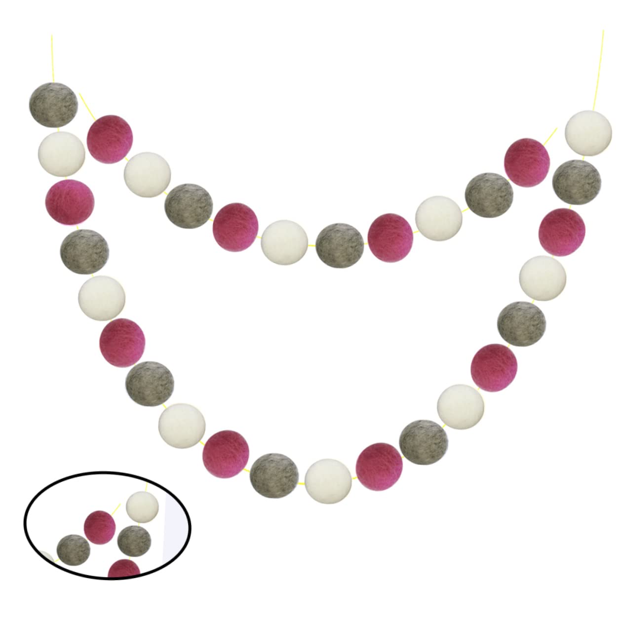 Alipis Hanging Decor Yarn Garland Home Garland Wedding Decoration Wool Garland Pom Pom Tassel Garland Felt Ball Decor Nursery Decoration Prom Banner Felt Decor Props Children's Room