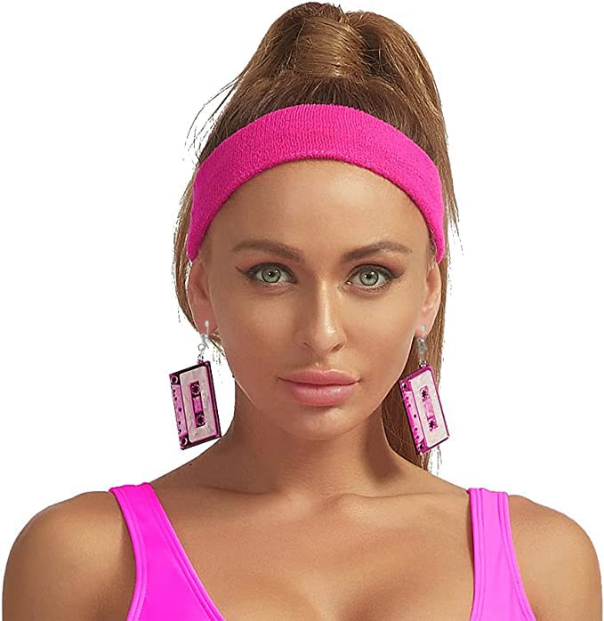 Aretes Clip On Retro 80s Acrílico Ligero miniatura 5