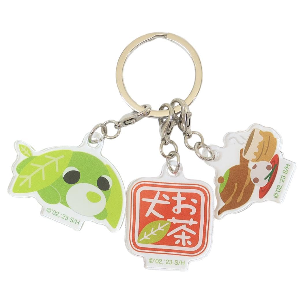 Amazon.co.jp: お茶犬[キーリング]3連アクリルキーホルダー/ベーシック