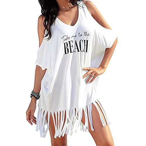 Vestidos Cortos Mujer Sexy, Modaworld Vestido de Playa con Estampado Holgado Biquini de Traje de baño para Mujer Bikini Cover up Camisolas y Pareos niña Ropa de Playa