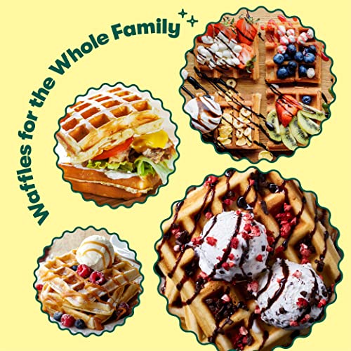 Bella 4 Slice Non-Stick Belgian Waffle Maker, Fluffy Restaurant-Style Waffles In Under 6 Minutes, Quickly Makes 4 Large 4” X 4.5” & 1.2” Thick Waffles, Easily Wipe And Clean, Stainless Steel/Black #TOP5