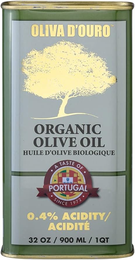 A Taste of Portugal Organic Olive Oil | Extra Virgin Olive Oil | Light and Fruity Portuguese Olive Oil | 32 OZ Tin
