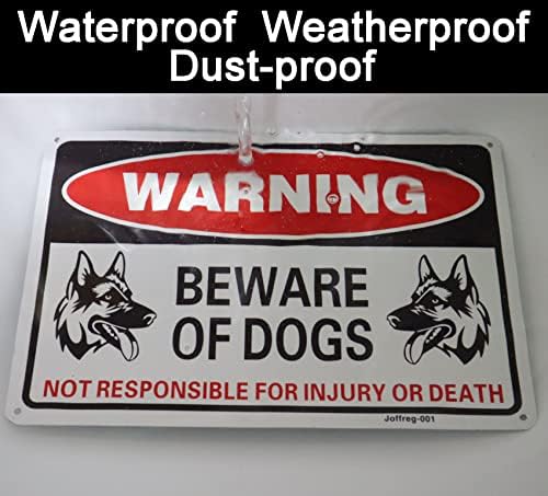 Beware of Dog Sign,Dog Warning Sign,20 x 30 cm,Reflective Aluminum,UV Printed,Weather Resistant,Waterproof,Durable Ink,Easy to Mount,Indoor Or Outdoor Use,2 Pack