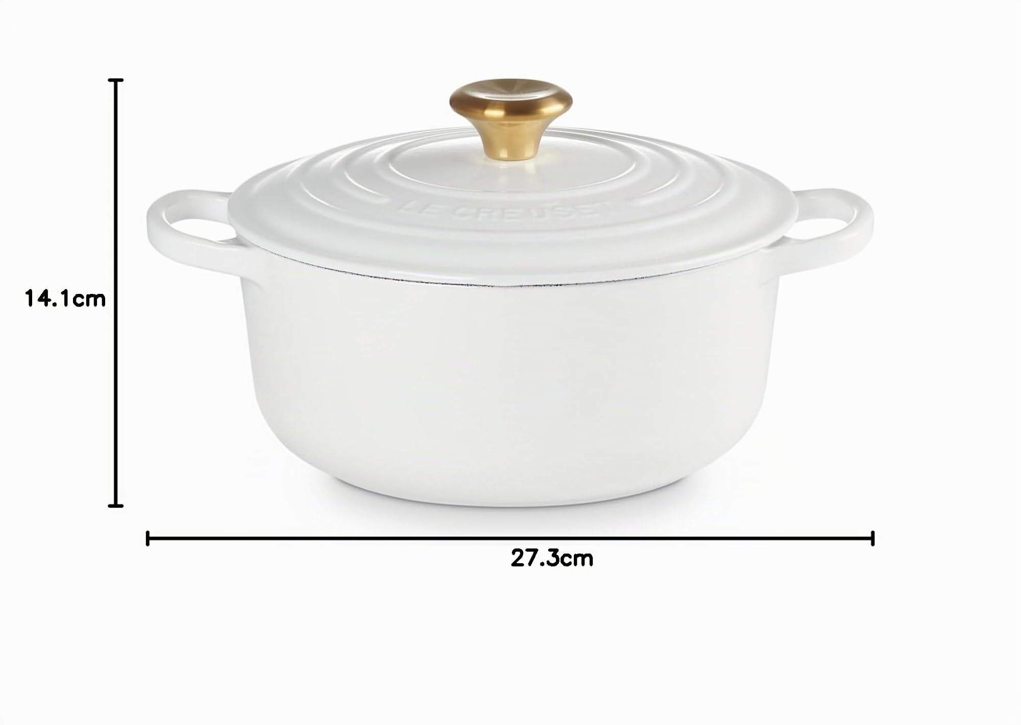 Le Creuset Signature Cocotte ronde en fonte émaillée 20 GLD Blanc