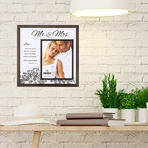Malden International Designs Wedding Mr. And Mrs. Glass Floater Picture Frame, 8X10/16X16, Black #TOP3
