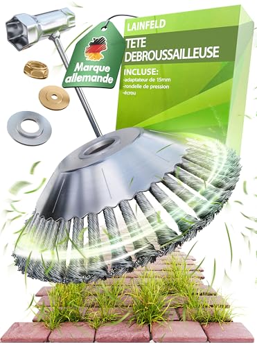 Brosse anti-mauvaises herbes pour débroussailleuse, avec adaptateur