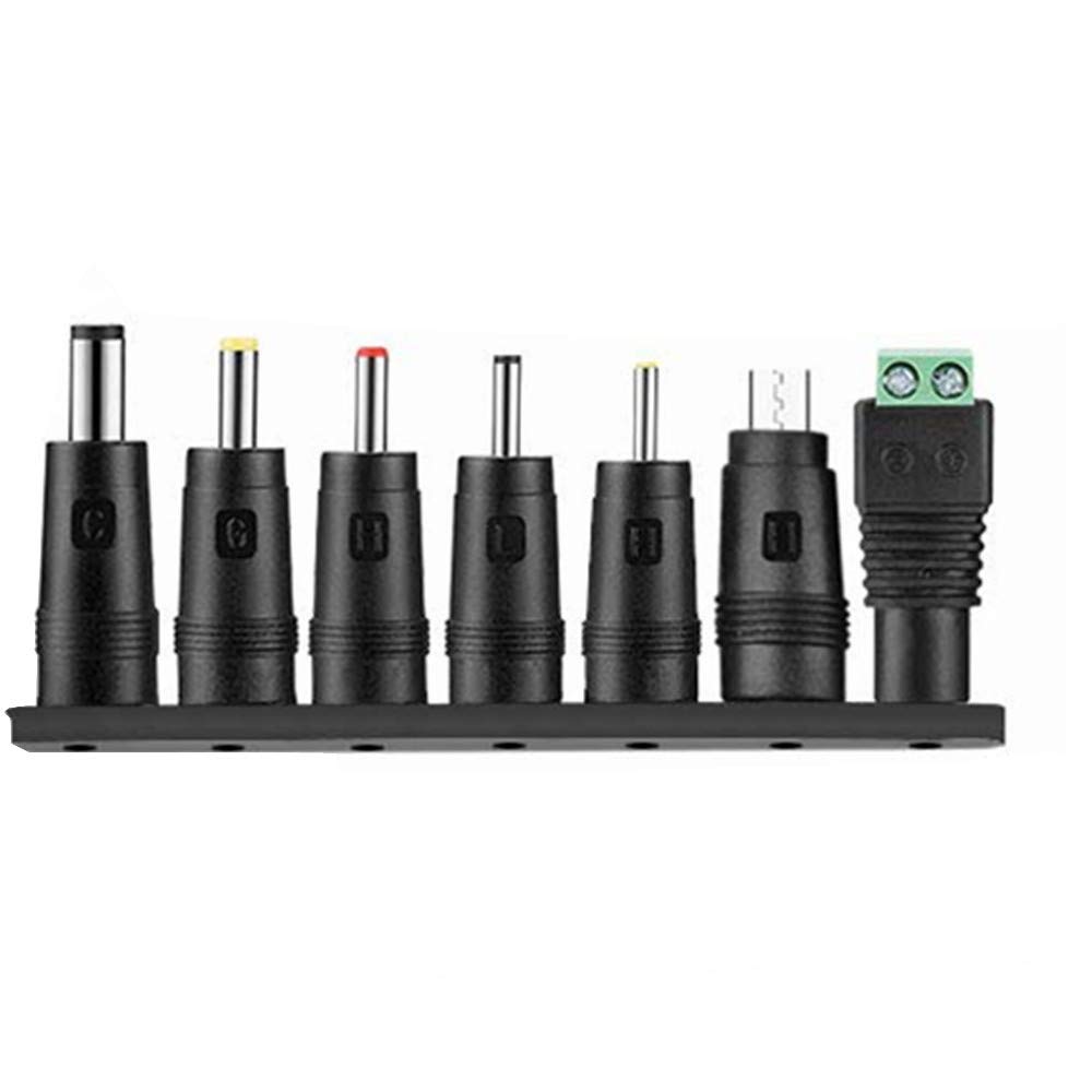BOLWEOUniversal Power Supply DC Plugs, 5.5x2.1mm to 7 Tips Connector for TV Box, Security Camera, LED Strip Lights, Audio/Video