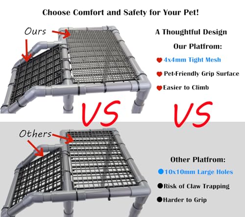 Image of Large Turtle Basking Platform for Aquatic Turtles, Sturdy Standing Turtle Dock with Non-Slip Ramp, Red Ear Slider Tank Accessories for 25 /29 /40 /55 Gal, Gray /Black