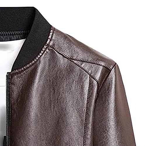 Chaqueta de cuero sintético con cierre y bolsillos para hombre miniatura 3