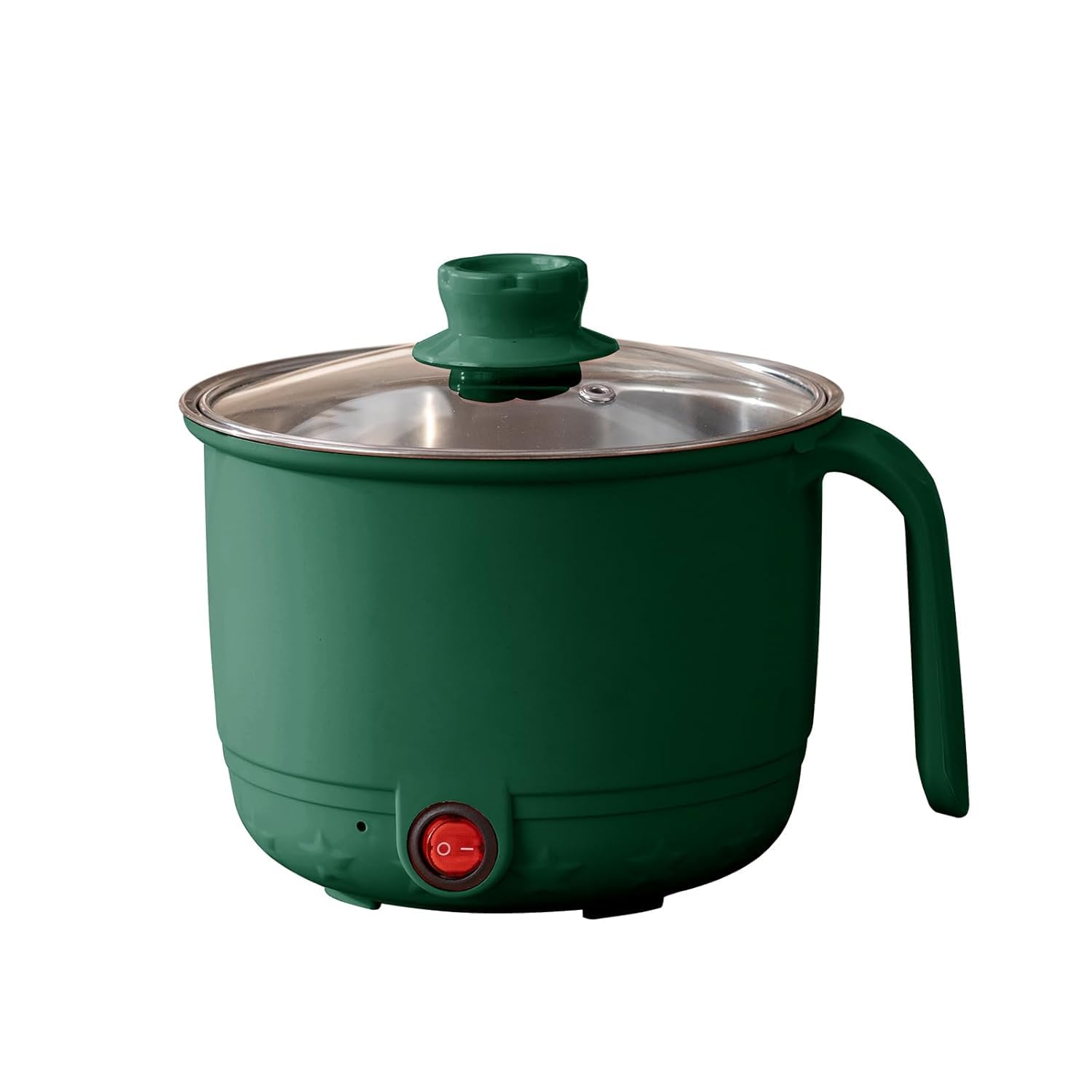 Bluewings Electric Cooking Pot with Steamer & Glass Lid | Portable Mini Electric Cooker for Noodles, Soup, Rice, Dumplings & Hot Pot | Ideal for Hostel, Office, Travel & Small Kitchens | All-in-One Portable Mini Cooker (Green, Without Lid)