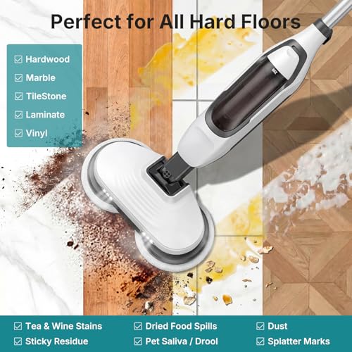 Image of OLIXIS Steam Mop, All-in-One Scrubbing Steam Mops for Floor Cleaning with Rotating Pads, Floor Steamer with 2 LED Lights, 4 Cleaning Modes, Swivel Steering, 16.4 FT Cord, Safe for Hardwood and Tile