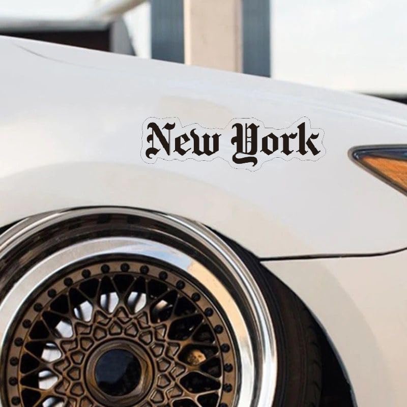 Image of MAKTEM New York Decal Stickers for Car, Scrapbooking, Postcards, Waterbootles, New York City Souvenirs Decals Small, 1PC (Black)