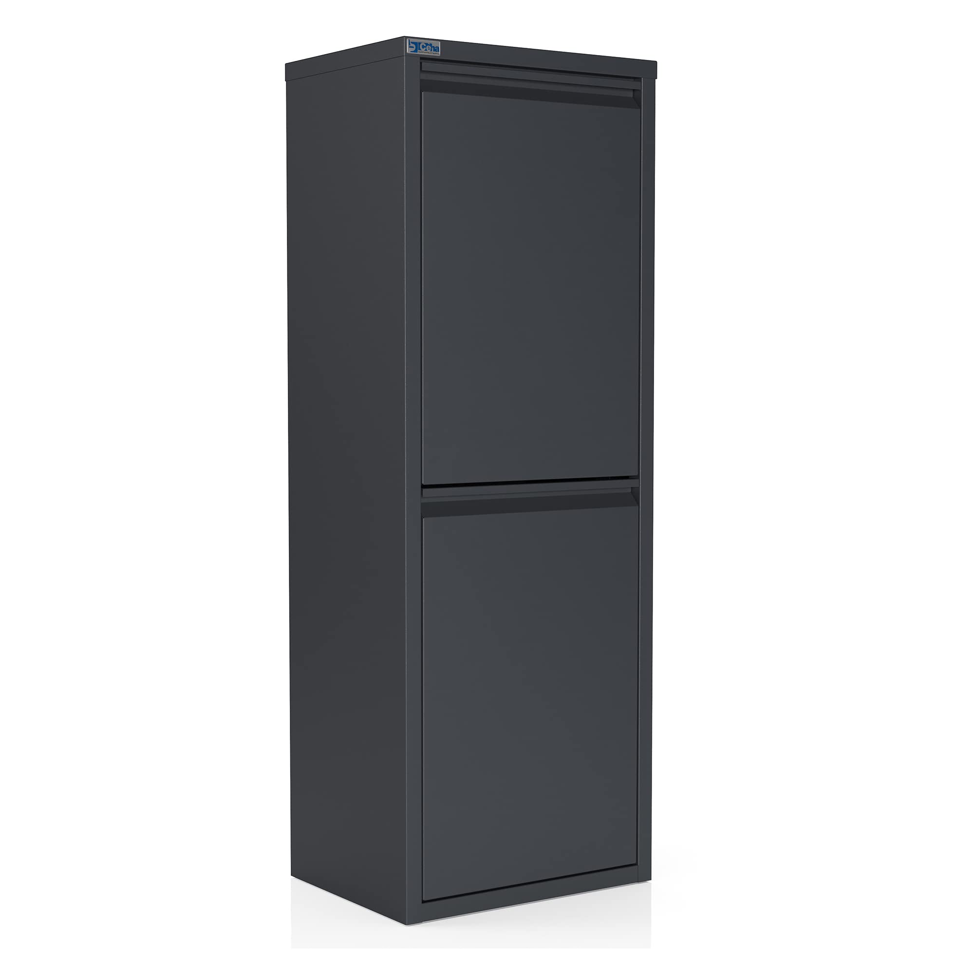 CEHA Metal Tilt-Out Multipurpose Cabinet with Hideaway Drawers- Durable Bathroom/Kitchen/Pantry/Kids' Room Organizer - Wall Mountable Versatile Separator, Double, 11" x 37" x 13", Anthracite