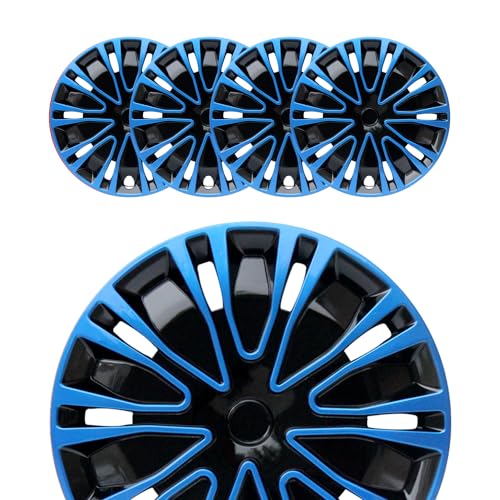 Image of Hubcap Wheel Cover Replacement R14 Hub Caps Universal-Fit Steel Wheel Rim Cover ABS Material Exterior Accessories for Car Truck SUV -Set of 4(14-inch,Blue-Black)