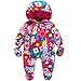 JiAmy Bambino Tute da Neve con Guanti e Scarpe Ragazze Inverno Pagliaccetto con Cappuccio Caldo Set di Abbigliamento 18-24 Mesi