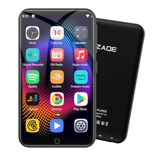 MP3 Player with Bluetooth and WiFi, 80GB Storage& Android OS, 4' Touch Screen Spotify Music&Video Player, Built-in Speaker, FM Radio, MP4 Player for Kids