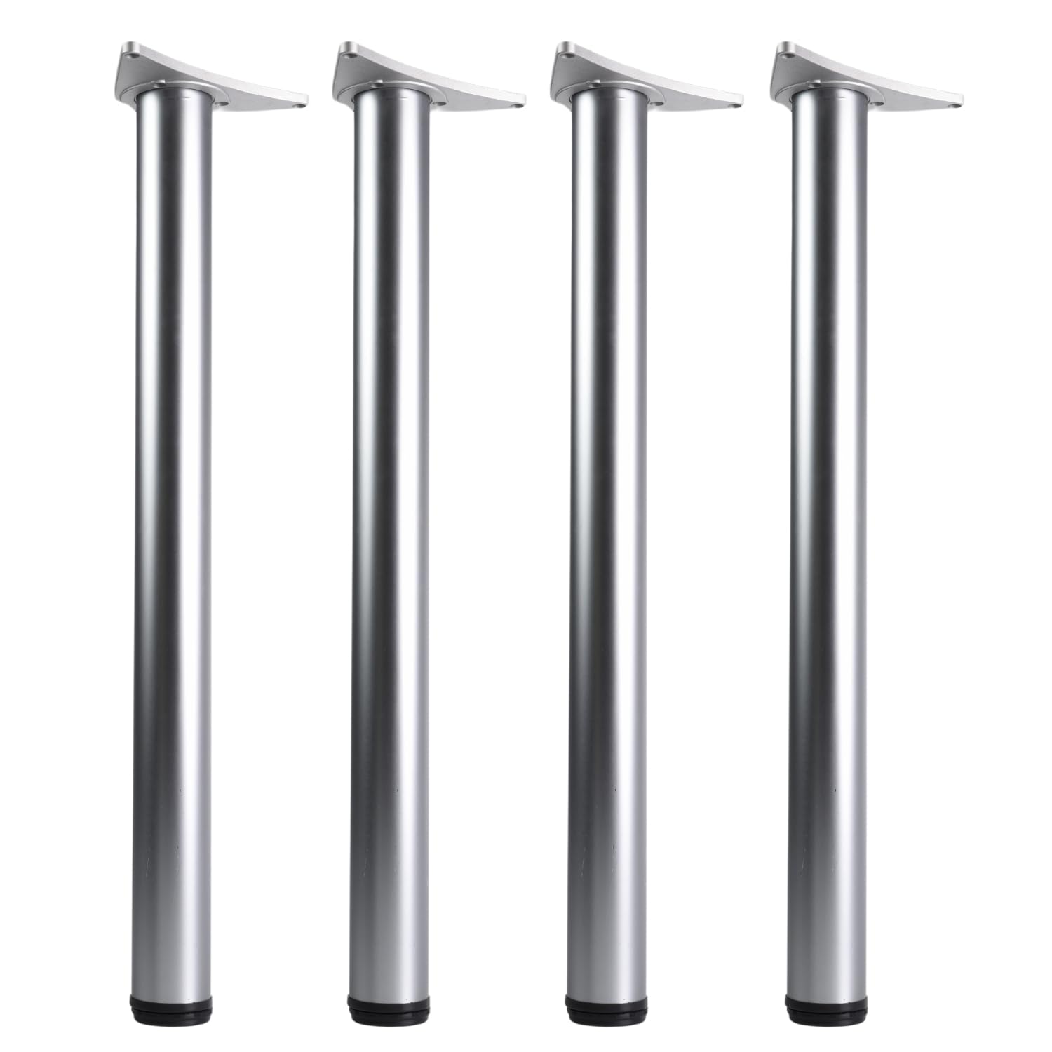 Set of 4 Adjustable Table Legs for Breakfast Bar or Worktop, Height Options 710/820/870/1100mm Steel Support for Kitchen Table Desk Furniture DIY (Alumminium, 82cm)