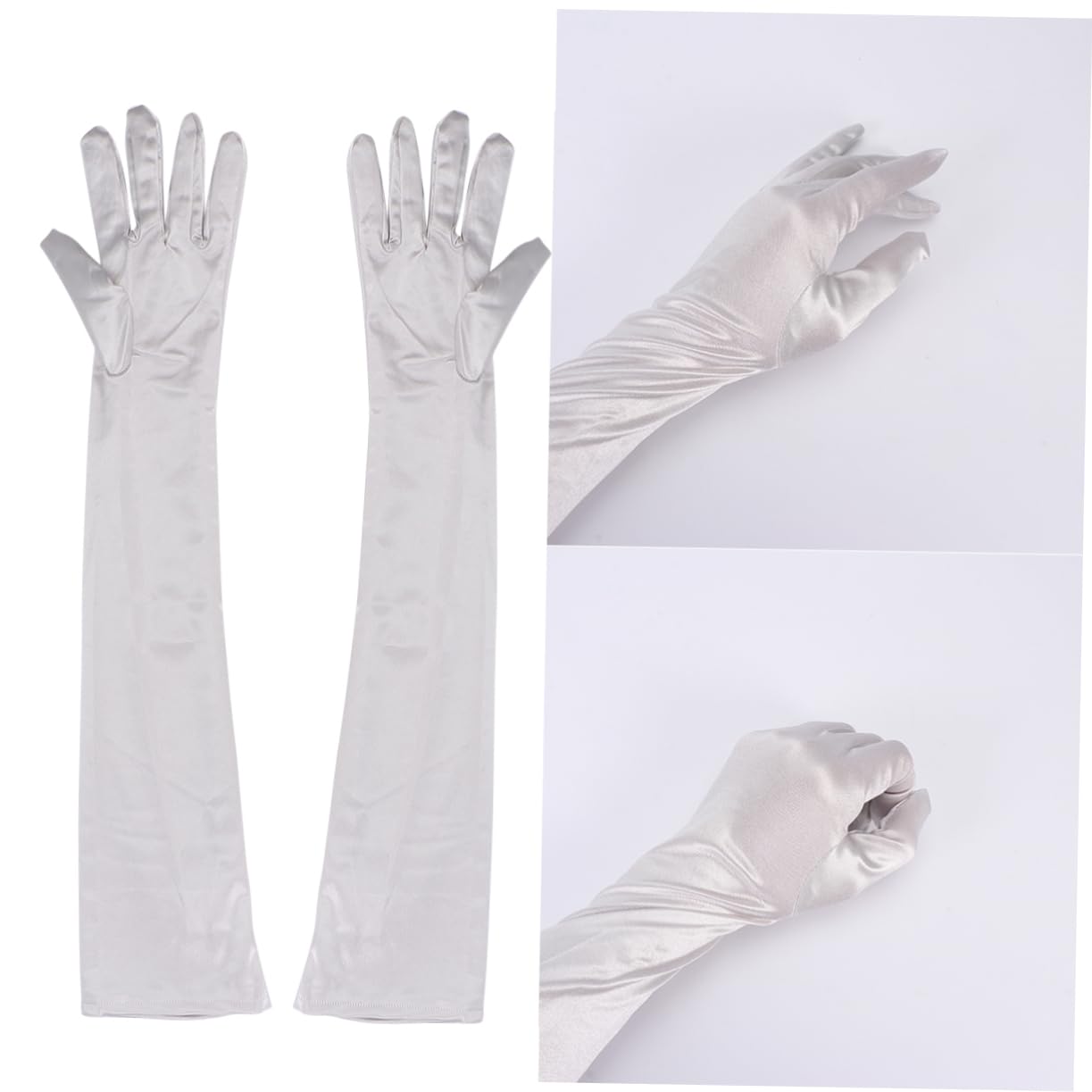 VALICLUD 6 Pares Guante Largo Mitones Negros Guantes de Mujer Guantes de Moda Guantes Comodos Mitones de Damas Guantes Largos de Licra Guantes de Opera Cubierta Protectora Codo Mangas