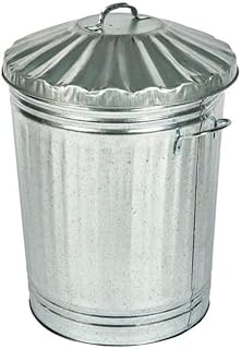 Trendi 15L GALVANISED METAL DUSTBIN WITH LID/GARDEN BIN/INDOOR DUSTBIN/RUBBISH DUSTBIN/KITCHEN BIN/SMALL WASTE BIN/STEEL DUSTBIN
