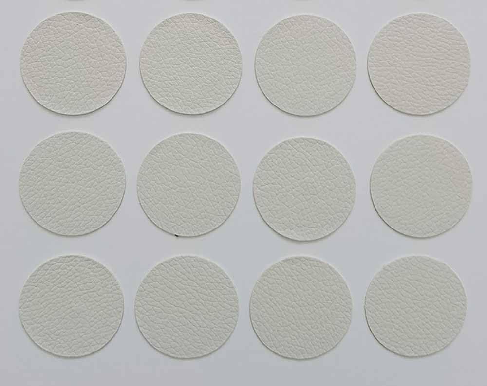 Round Leather Repair Patches - Self Adhesive Beige White Furniture Repair Tape