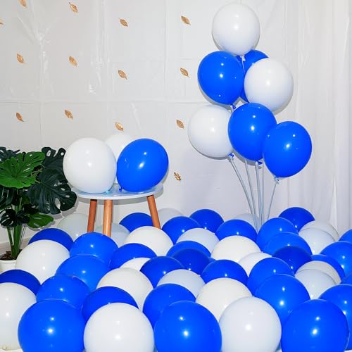 Image of Party Propz Blue And White Balloons For Decoration - 50 Pcs Blue White Balloons For Decoration | Blue's Balloon | Blue's Balloon's For Birthday Decoration | Ballon For Birthday (latex)