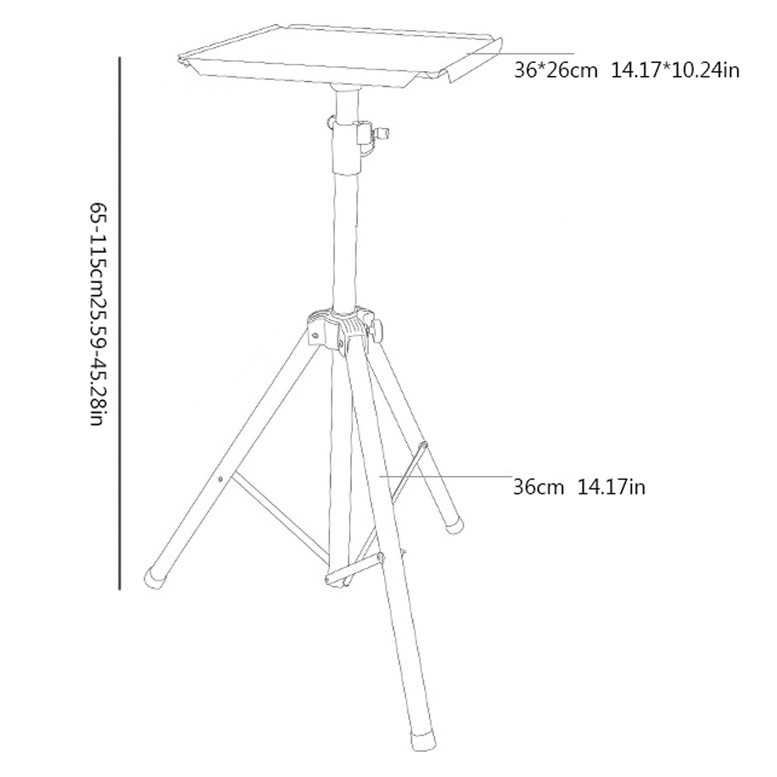 Stand del Proiettore, Supporto Regolabile Piano del proiettore Treppied Pieghevole Pieghevole Pieghevole Treppiede Stand da 14 pollici a 10 pollici Dimensioni della piastra con altezza regolabile fino