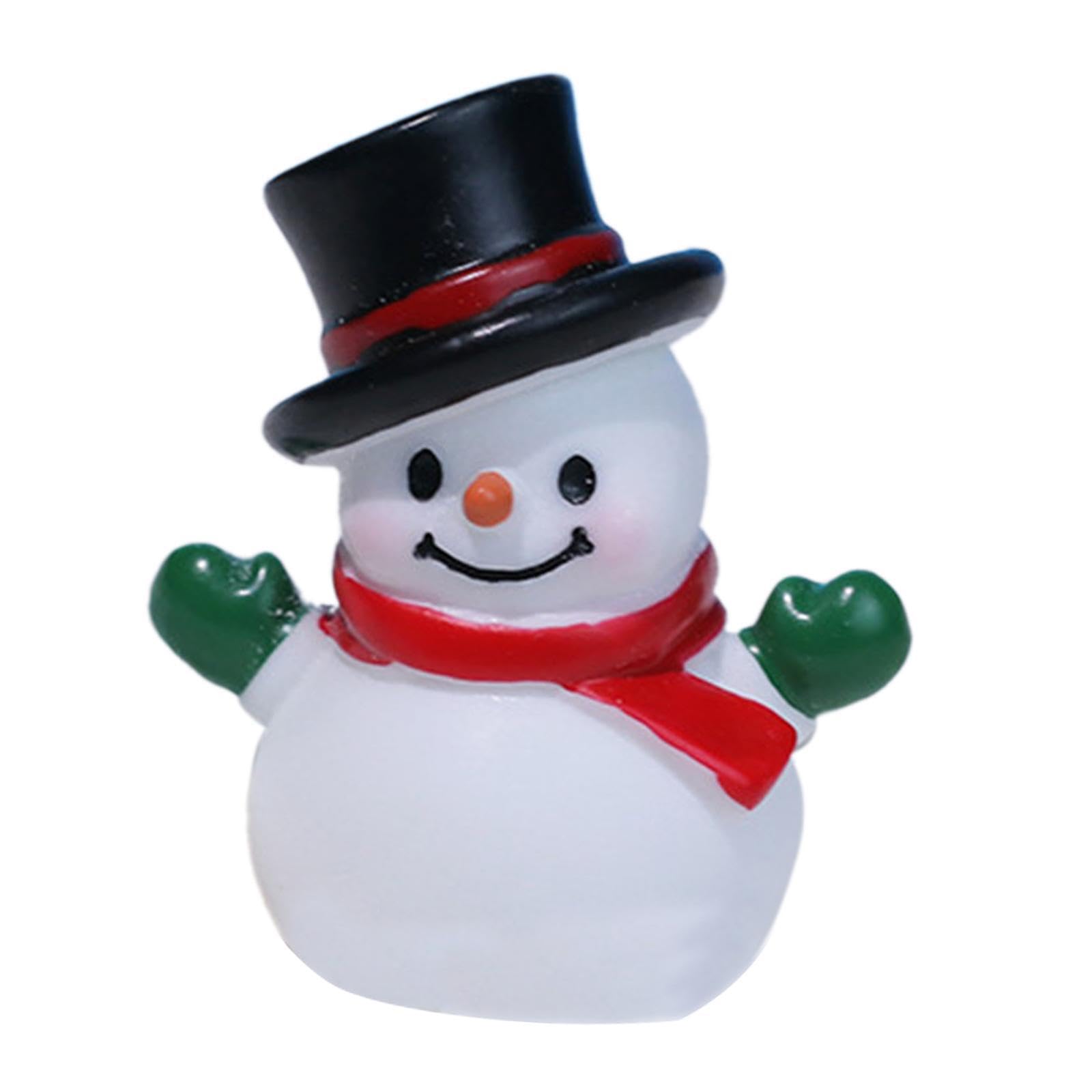 AMSLSIU Hand Painted Xmas Table Decoration Snowman Miniature For Shop Window Display Xmas Tabletop Ornament Handcrafted New Year
