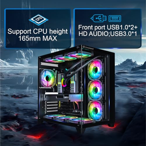 Image of Consistent Defender Gaming Cabinet 2013 | Support: Micro ATX /Mini-ITX | Front Port : USB2.0 * 2+USB3.0 * 1+HD Audio| Both Side Tempered Glass