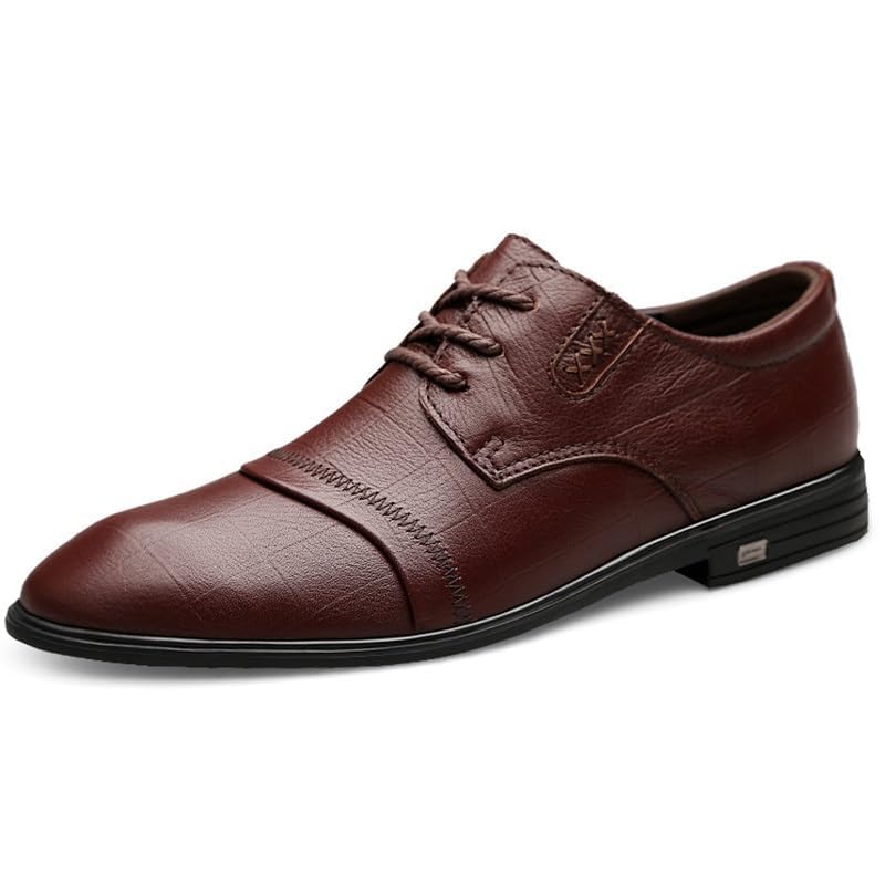 Men's Fashion Classic Dress Shoes Comfortable Wedding Formal Modern Pointed Toe Leather Summer Lace Up Oxford Shoes