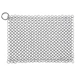 ifeel Cast Iron Cleaner,Cast Iron Scrubber,Premium 316L Stainless Steel Chainmail Scrubber for...
