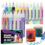 BARAKYEG18Pcs Candle Pen Set,Stylos À Bougie,Crayons de Cire pour Bougies de 15ml,Bâtons...