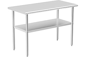Mesa de acero inoxidable comercial, 24 x 48 pulgadas