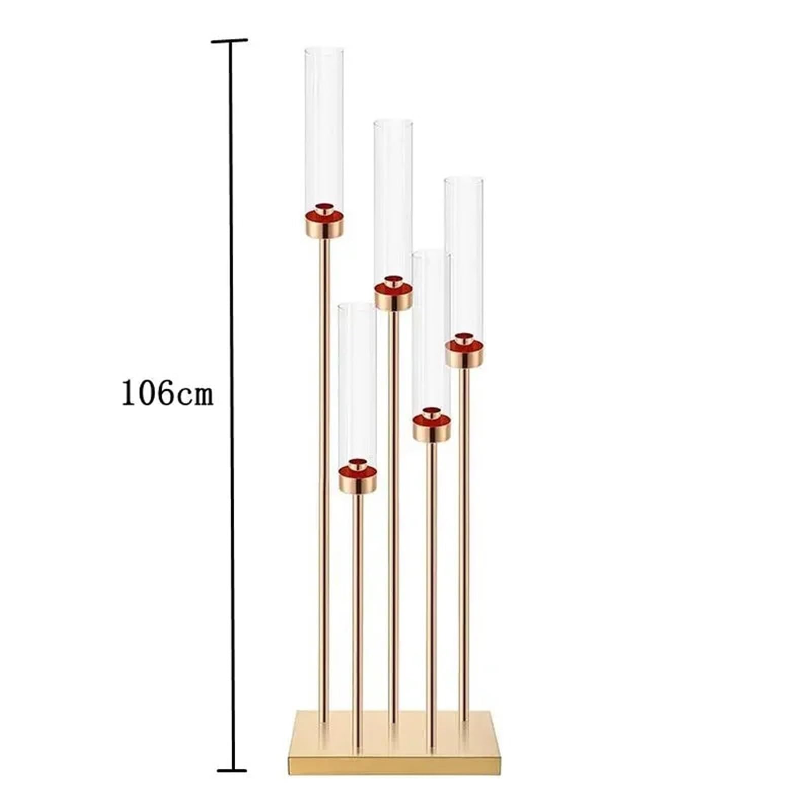 Candelabros de Centro Mesa 42,5'' Alto, candelabros Metal 5 Brazos para Bodas Candelero