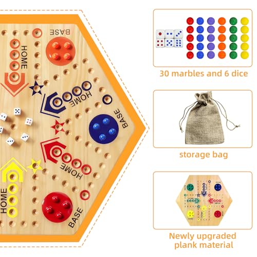 Juego de mesa de madera, doble cara, 15 pulgadas miniatura 4
