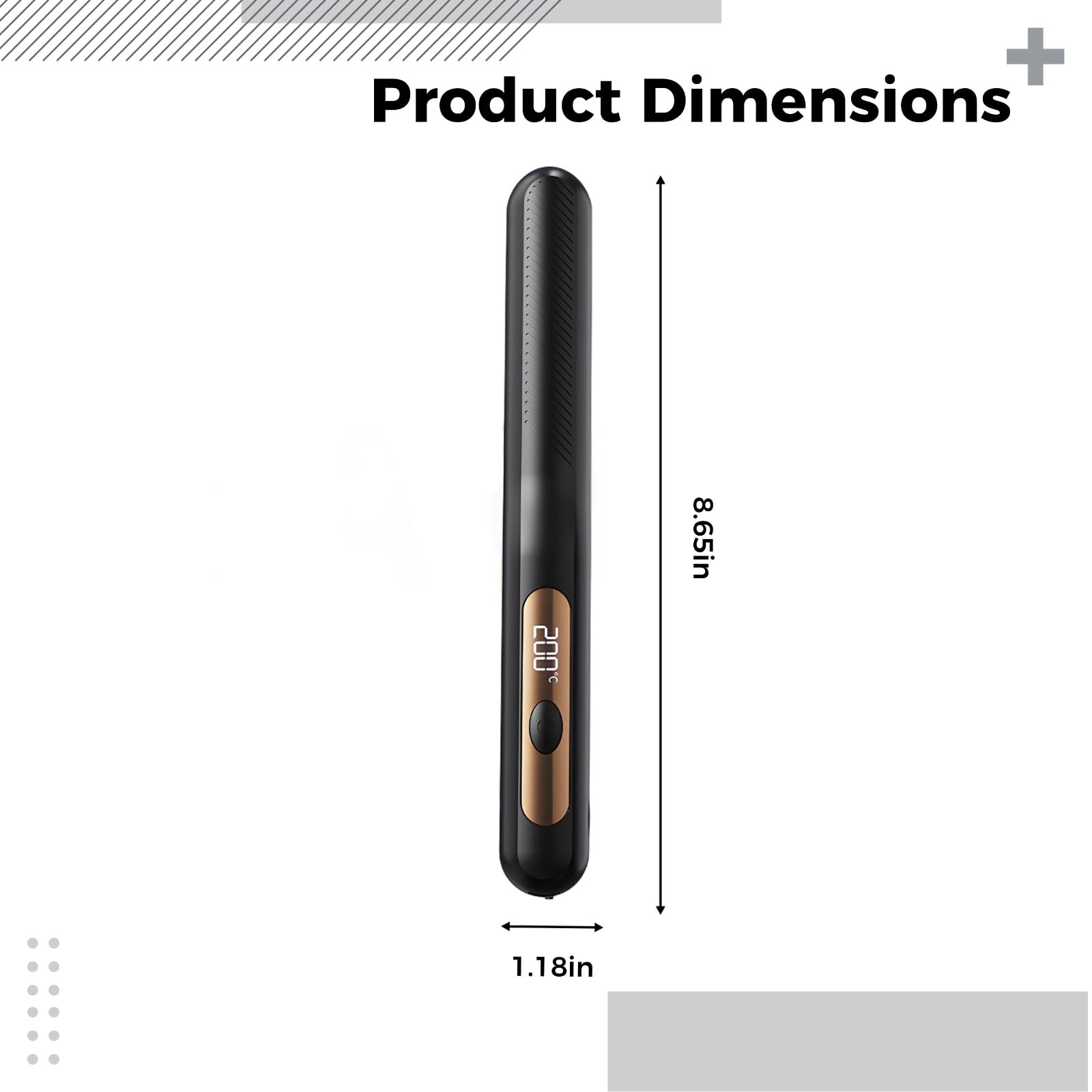 Haarglätteisen mit LCD-Display, kabellos wiederaufladbar, 3-in-1 Glätteisen mit abnehmbaren Platten, Mini-Reise-Haarstyler für Locken, Glätten und Volumen, für unterwegs und Reisen