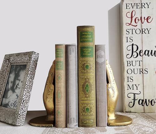 Bstwish HAND Bookends - Cast Iron Decorative Accent thumb #1
