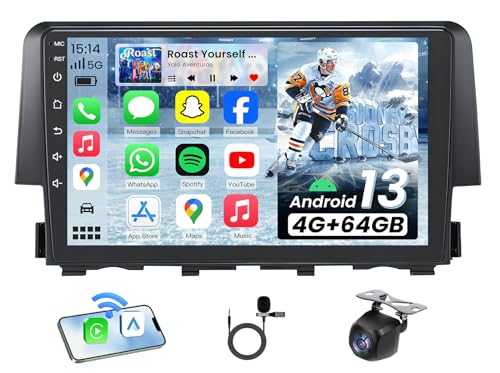 8Core 4+64GB Android 13 Car Radio for Honda Civic 2016-2021: 9