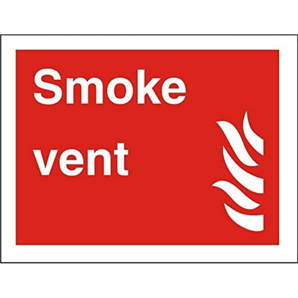 Fire Information Sign Smoke Vent Adhesive Plastic 20 x 30 cm