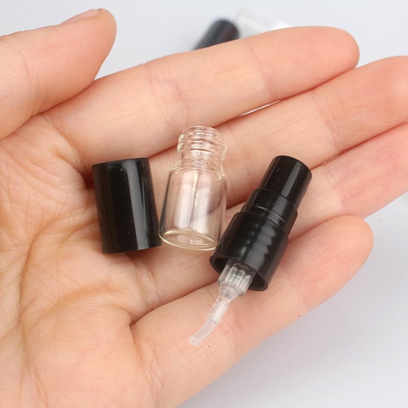 Atomizador de perfume 20/50/100 piezas 1 ml spray de perfume de vidrio portátil botella recargable dispensador de muestras de bombeo directo prensa de pulverización fina botellas vacías recargables
