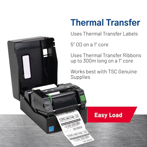 Image of TSC TE210 Desktop Thermal Label Printer for Postage, Shipping Tags, Receipts, Barcodes, Retail, Small Business, School, Home Office, and Stickers, USB, Ethernet, Serial, 4 Inch Width