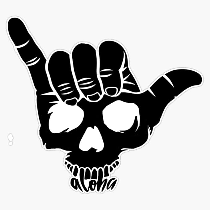 Shaka Skull Vinyl Sticker Waterproof Decal Laptop Wall Window Bumper Sticker 5