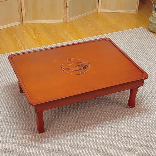 Folding Coffee Table, Japanese-Style Square Low Wood Table, for Tatami Sitting on The Floor Bedroom Bay Window Tea Room (Size : 90x70×32cm)