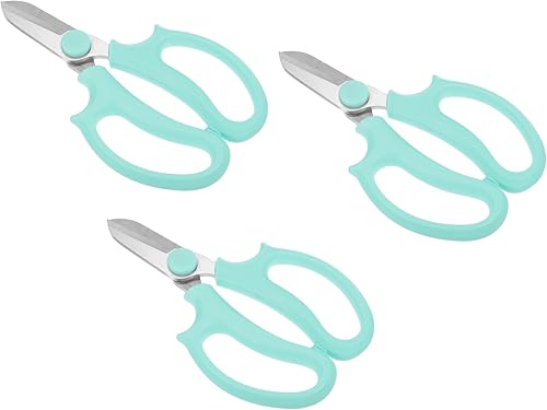 PATIKIL Tijeras florales, 3 tijeras de jardín, tijeras de podar de jardinería, tijeras de podar con mango de agarre cómodo para recortar plantas,