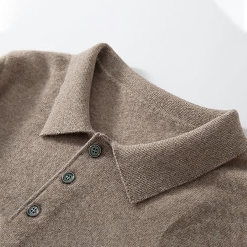 Long Sleeve Wool Polo Sweater for Men Classic Quarter Button Soft Knitted Pullover Warm Business Casual Tops3