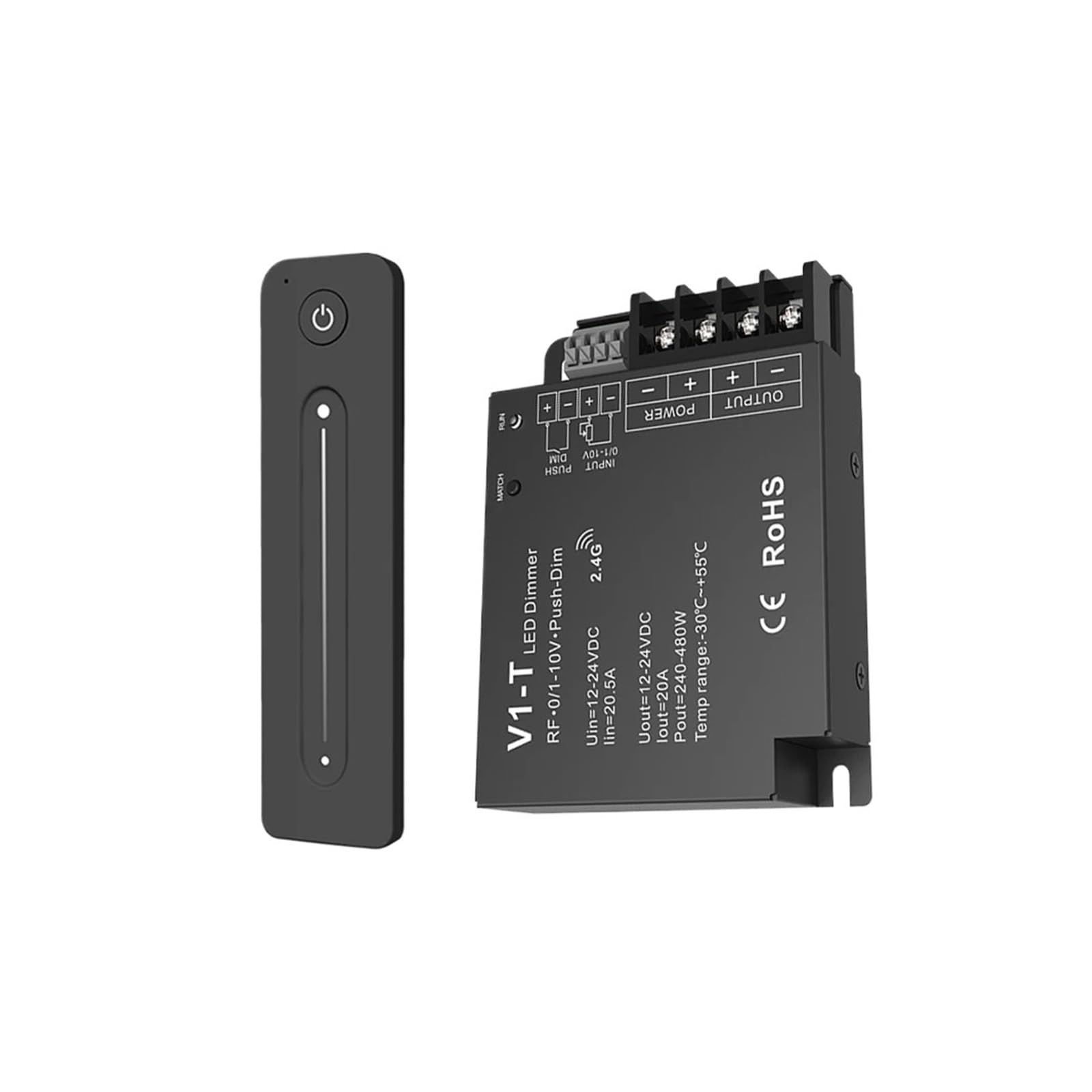 ZXAOMMBEA 2.4G Brightness Remote Control R11 V1-T 0/1-10V dimmer for use with V Series Wireless Receiver/Touch LED Monochrome Light(R11 andV1-T)
