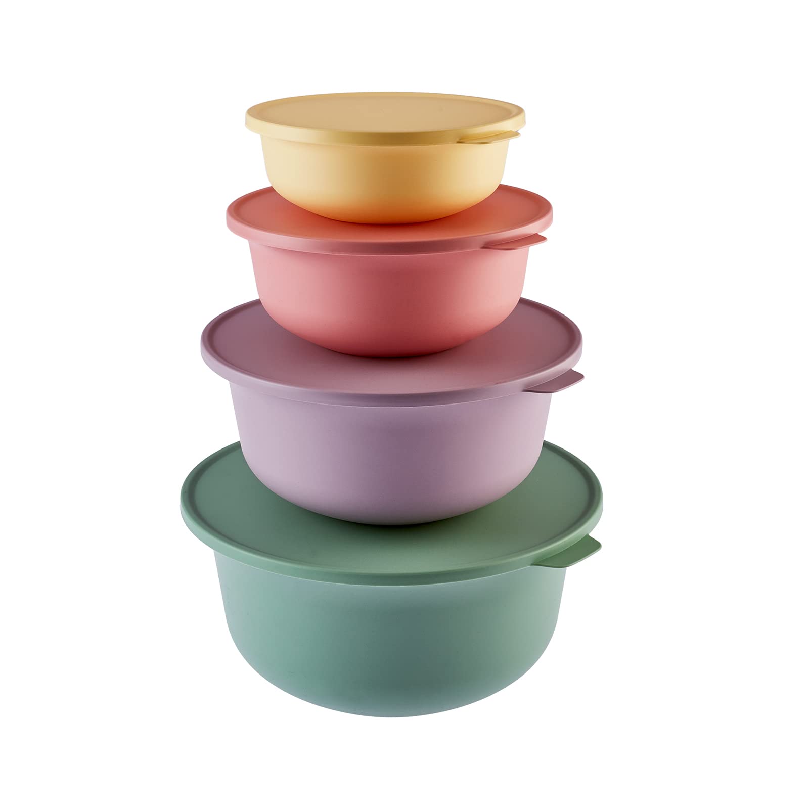 KARACA Forbs 4-Piece Food Storage Containers Set, BPA-Free Plastic, Stackable & Space-Saving Kitchen Storage Boxes with Lids, Dishwasher, Oven & Microwave Safe (1L, 2L, 4L & 7.5 Litre)