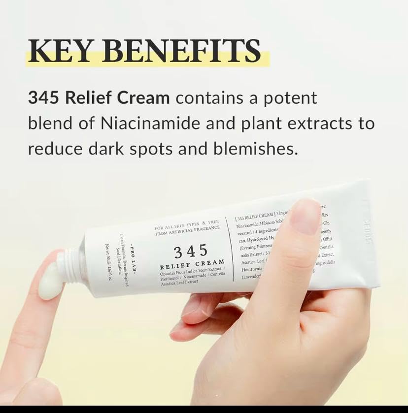 MARKETLOOM 345 Relief Cream with PDRN, Niacinamide, Resveratrol, Soothing Recovery Moisturizer for Blemish Care, Korean Vegan Skincare, 1.69 Fl Oz