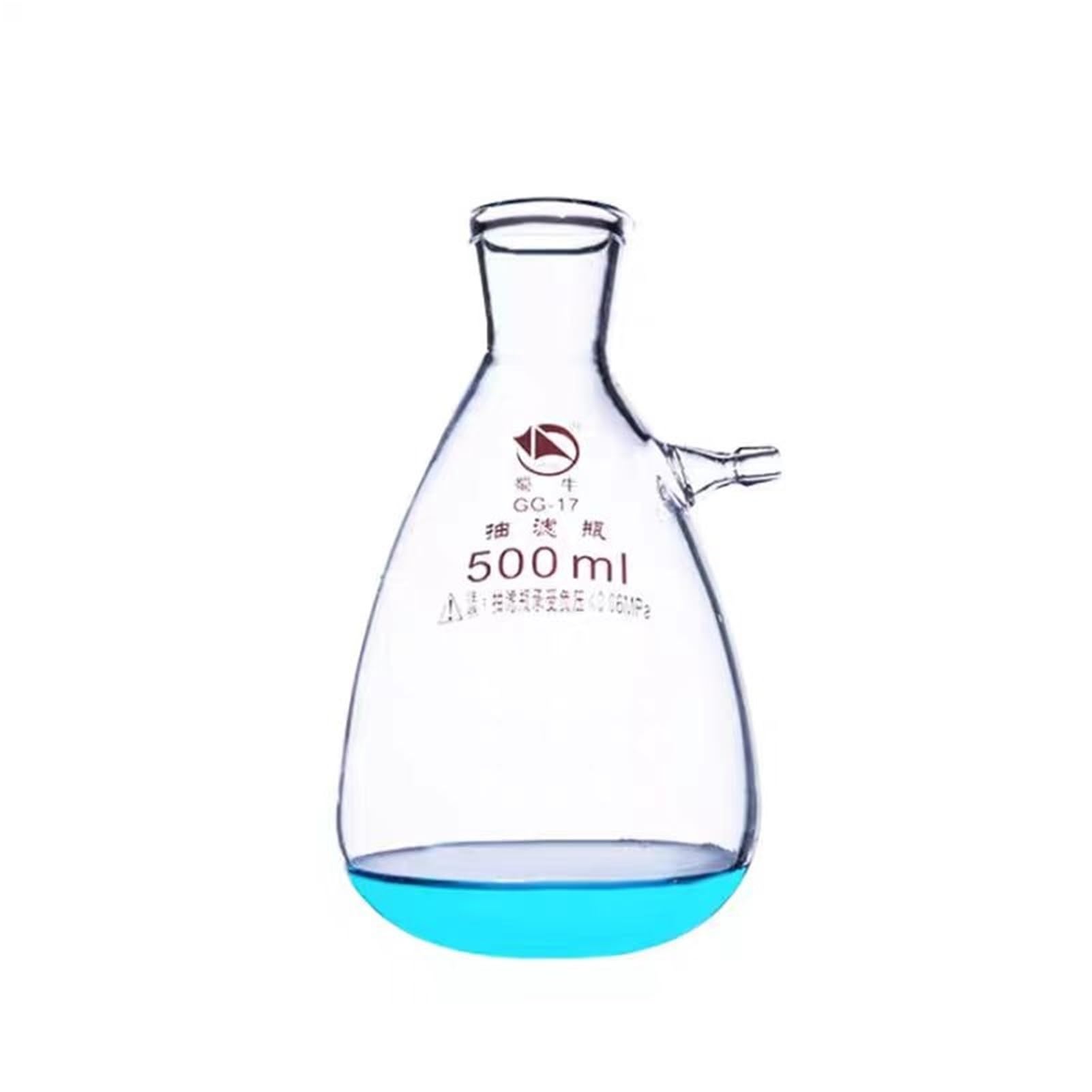 matraz de fondo redondo， Botellas de vidrio de borosilicato de alto rendimiento, matraz de embudo Buchner, doble boquilla, equipo de laboratorio, varios tamaños(B 250mL 2pcs)