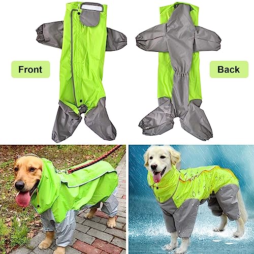 Regenmantel für Hunde,Hunderegenmantel,Wasserdichter Hundemantel mit Kapuze,Leichte Regenjacke Hund Geeignet für Mittlere und Große Hunde den Hundespielplatz und den Urlaub mit Hund -Grün (22)